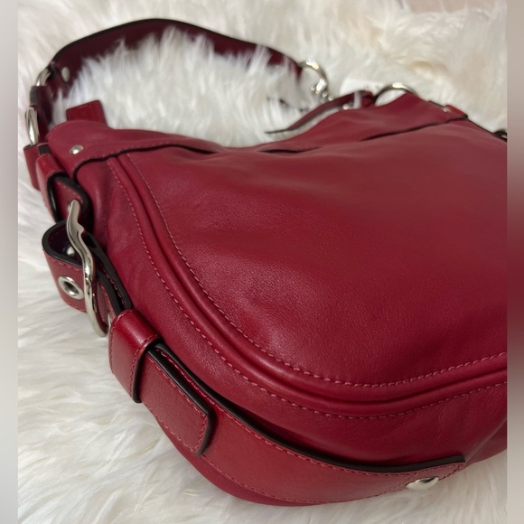 Coach Cherry Red Leather Shoulder Bag #F12071 - Picture 13 of 14